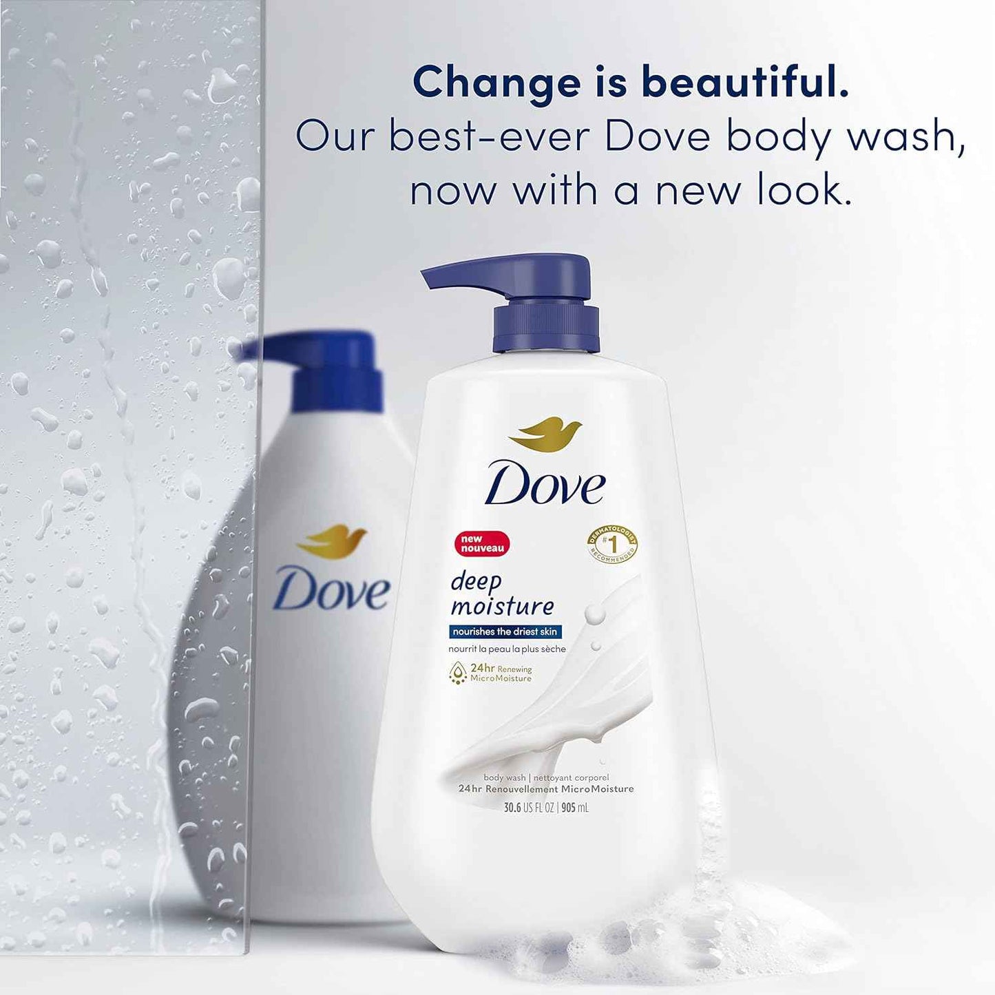 Dove Deep Moisture Body Wash Vegan PETA-Approved – Clean Beauty Shower Safe for Toddlers and Allergy-Prone Skin