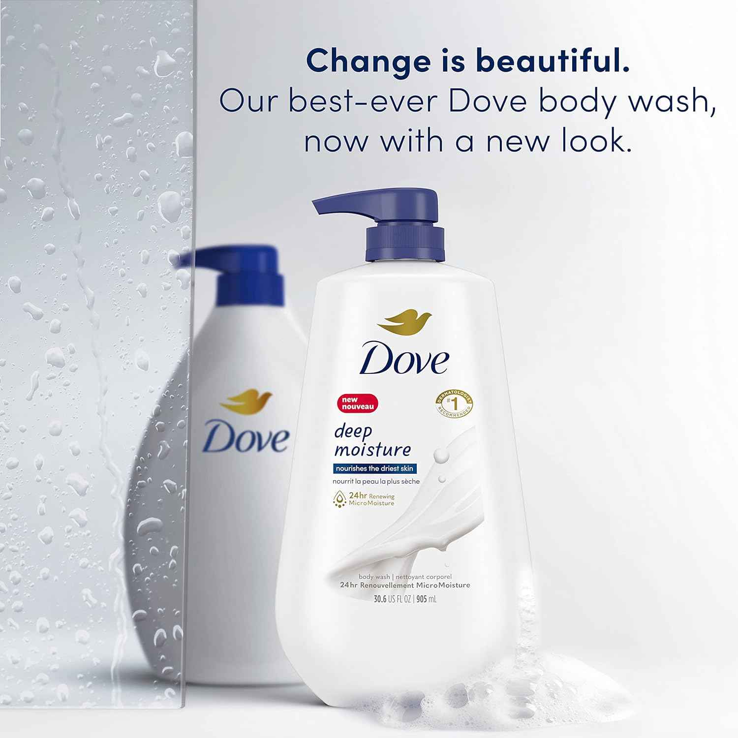 Dove Deep Moisture Body Wash Vegan PETA-Approved – Clean Beauty Shower Safe for Toddlers and Allergy-Prone Skin