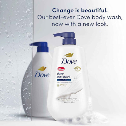 Dove Deep Moisture Body Wash Vegan PETA-Approved – Clean Beauty Shower Safe for Toddlers and Allergy-Prone Skin