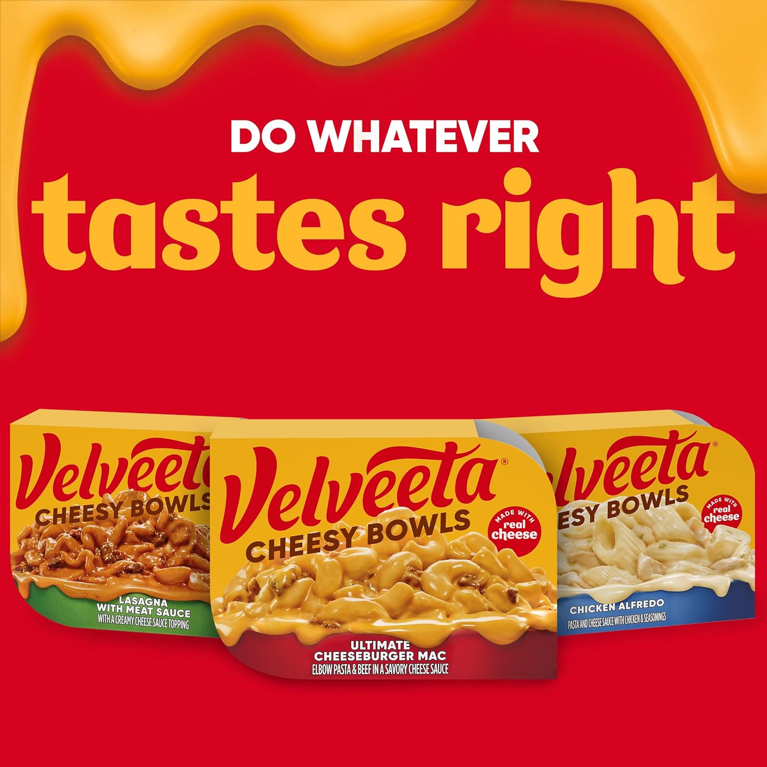 Velveeta Cheesy Bowls Ultimate Cheeseburger Mac – Fun Care Package Gift for College Students, 9 oz Microwave Tray