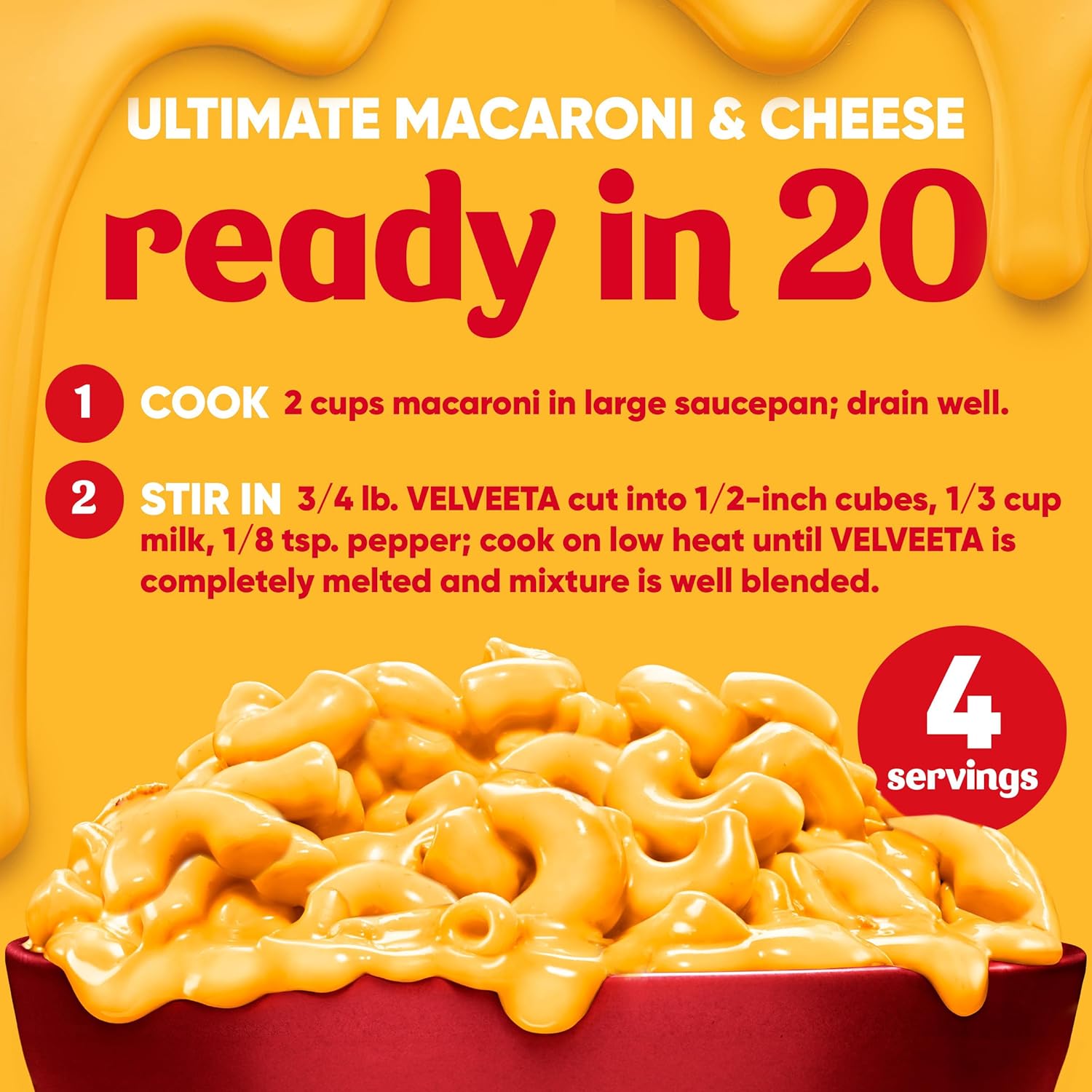 Velveeta Original Cheese Block – Thoughtful Housewarming Gift for New Home Chefs, 16 oz