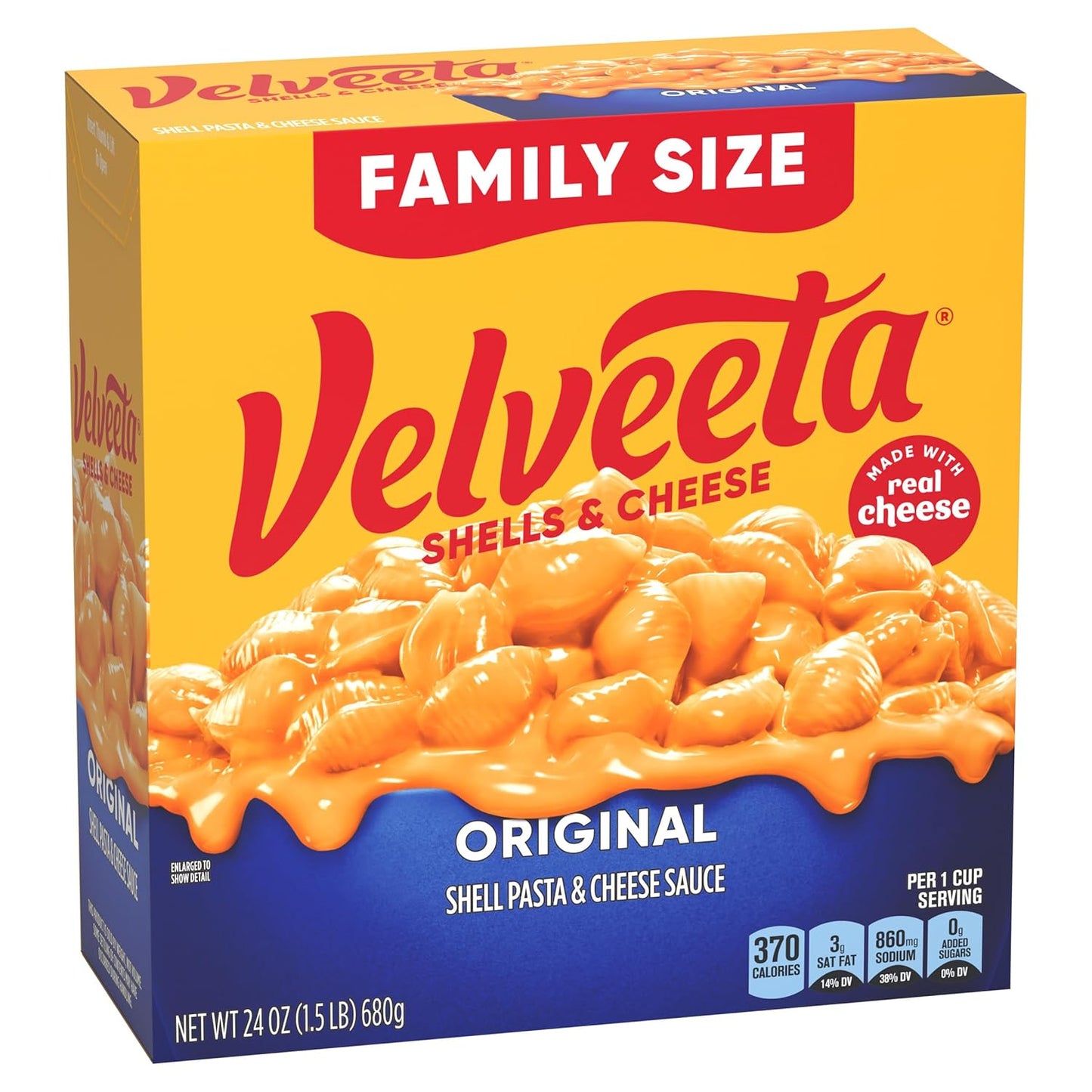 Velveeta Shells & Cheese Original 24 oz Box – Fast Dorm Room Pantry Meal for Late Night Study Fuel