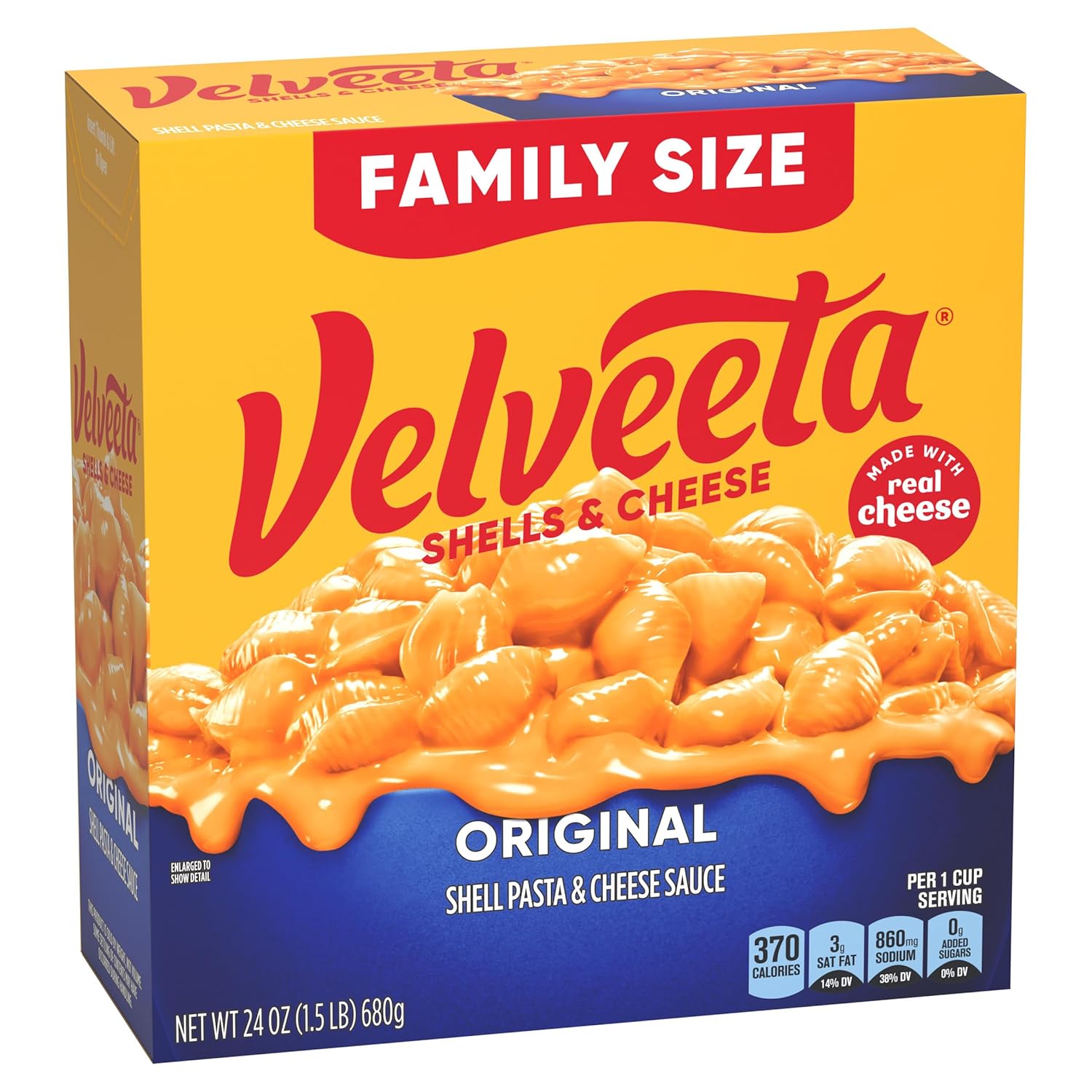 Velveeta Shells & Cheese Original 24 oz Box – Fast Dorm Room Pantry Meal for Late Night Study Fuel