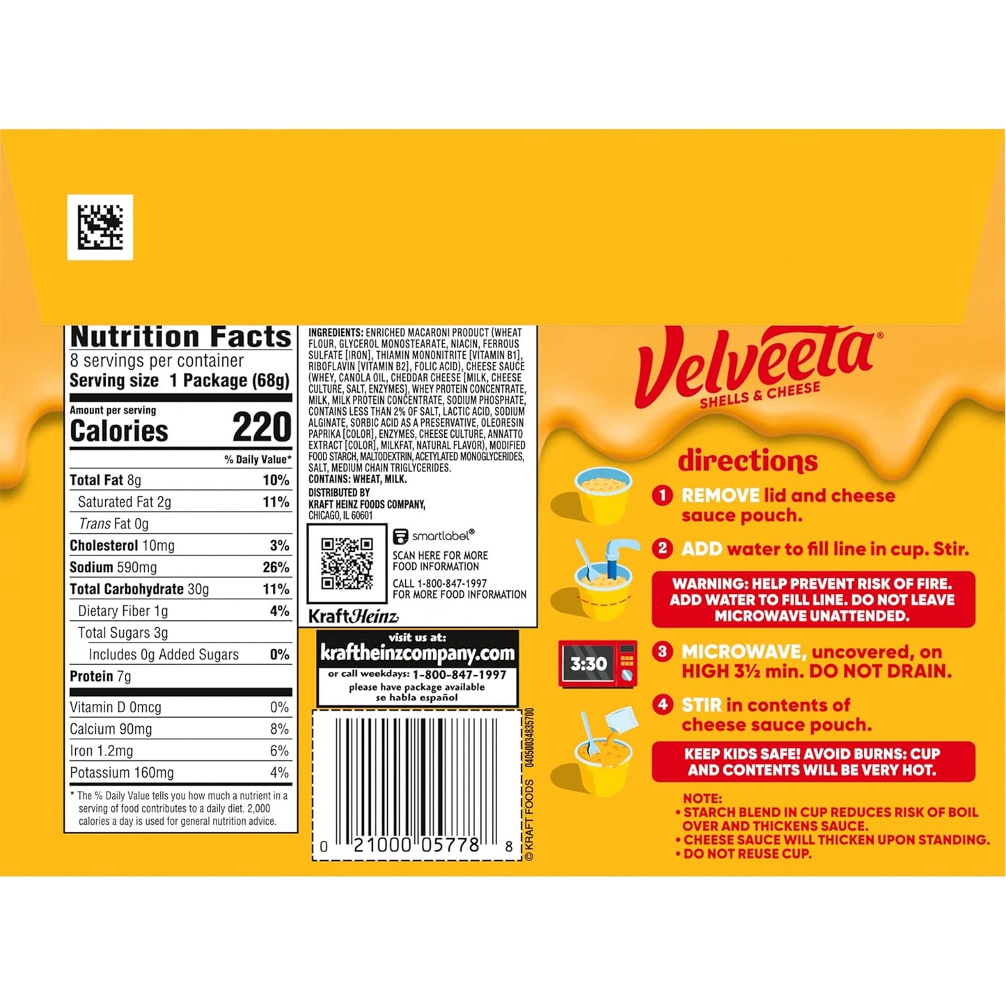 Velveeta Shells & Cheese Original Microwaveable Cup – Single-Serve Pasta for Clutter-Free Pantry Staples, 2.39 oz Cup