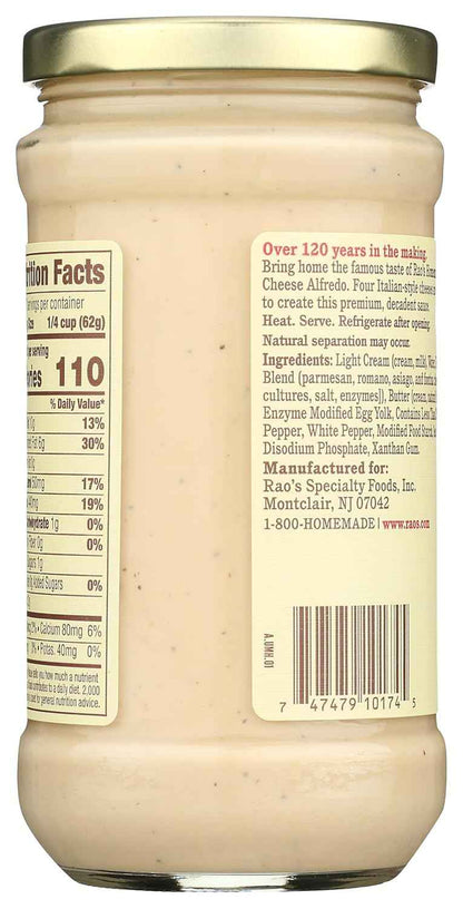Rao's Four Cheese Alfredo Sauce 15 oz – Thoughtful Gourmet Gift for Pasta Lovers and Foodies