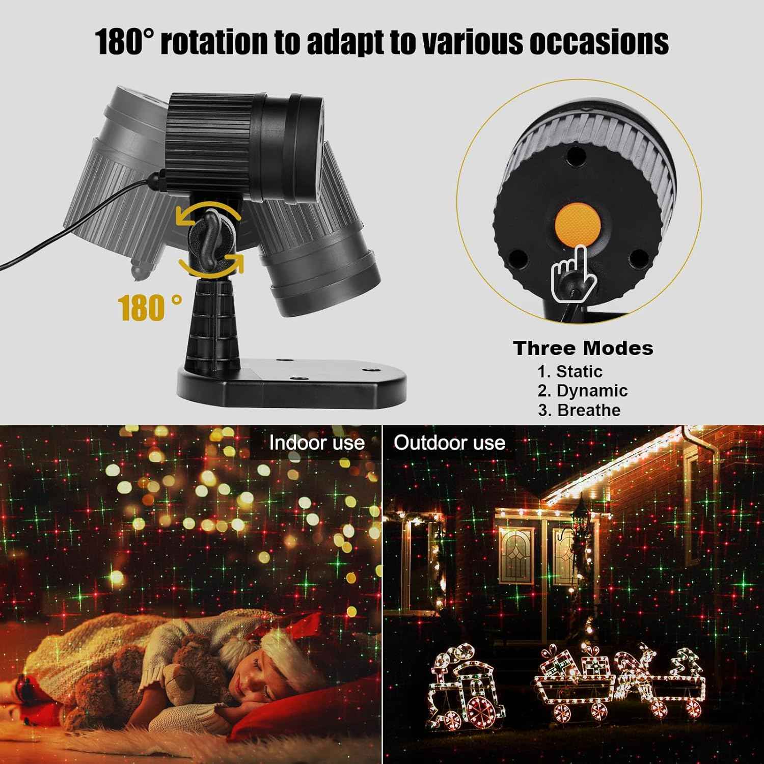 LaserChristmas Star Projector – One Piece Holiday Decor, Stake and Forget with Built in Timer, Clean Matte Finish