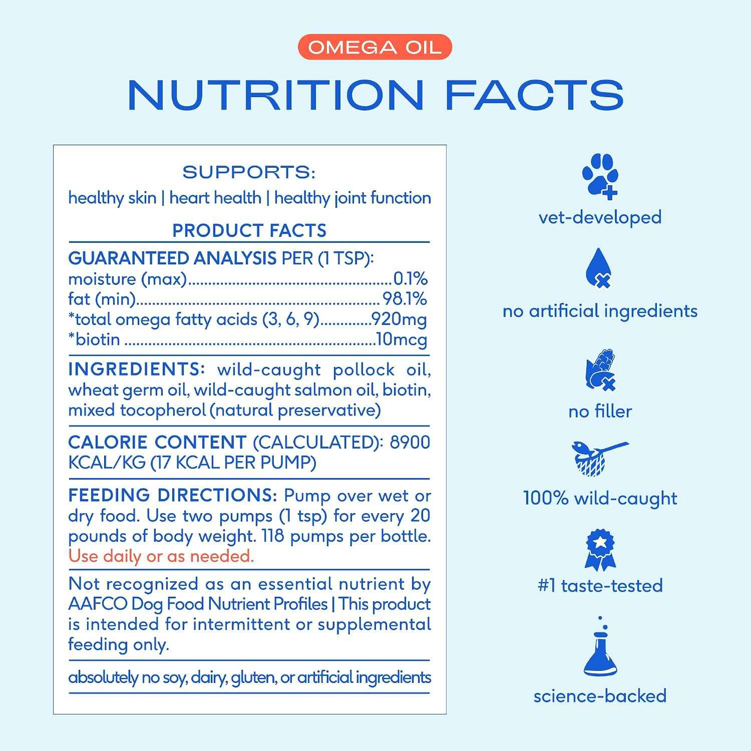 Native Pet Omega 3 Fish Oil – Daily Wellness Ritual for Kibble-Fed Dogs & Cats, Pump-On Kibble Skin and Coat Support
