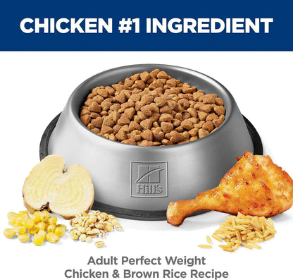 Hill's Science Diet Adult Perfect Weight Dry Dog Food, Chicken & Brown Rice, 25 lb. Bag – Practical Holiday Gift for Health-Conscious Pet Parents