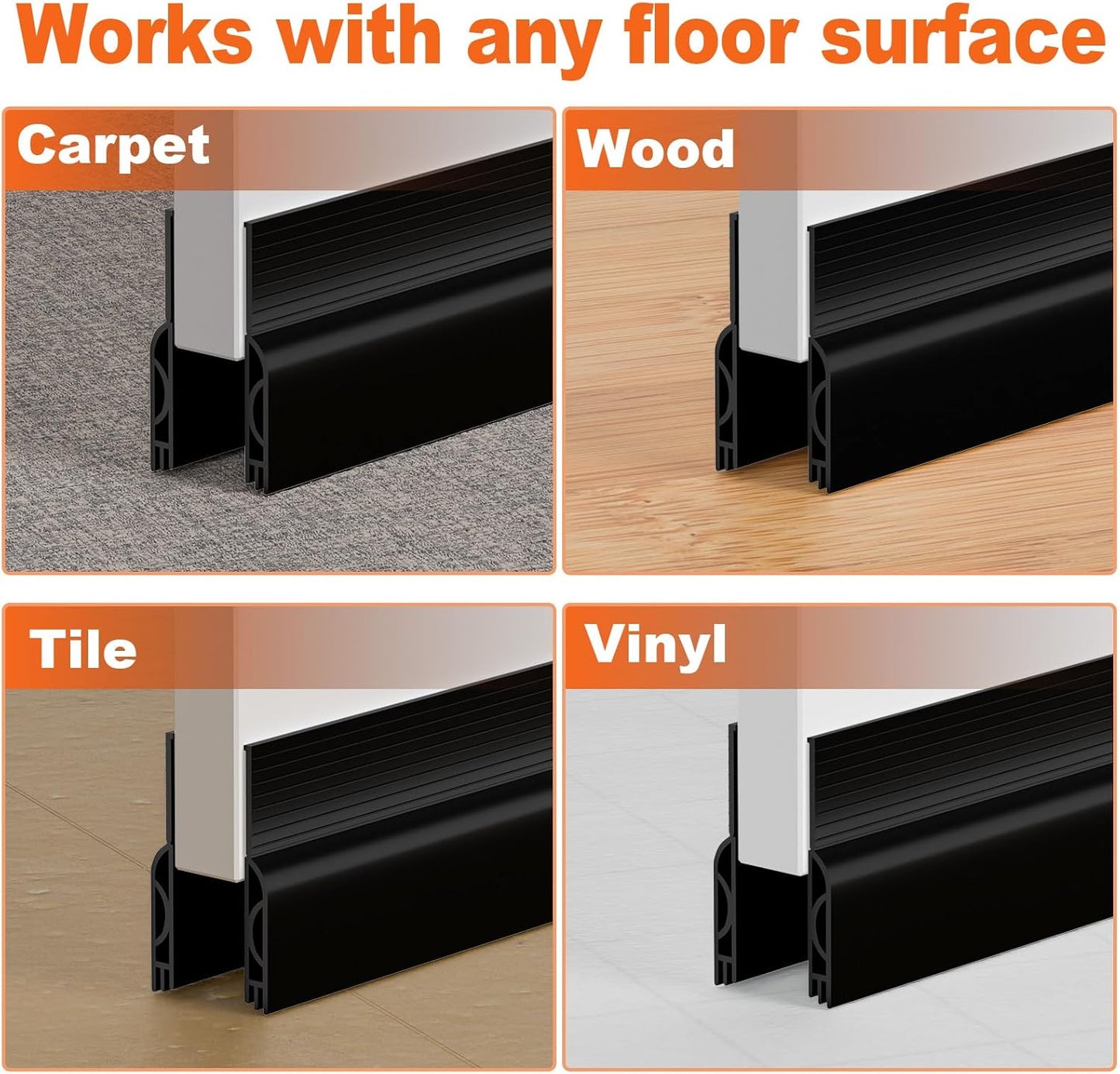 VibraGate Door Sweep for Bottom of Door – Modern Living Room Aesthetic Upgrade, Soundproofing Gap Filler