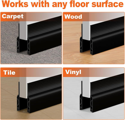 VibraGate Door Sweep for Bottom of Door – Modern Living Room Aesthetic Upgrade, Soundproofing Gap Filler