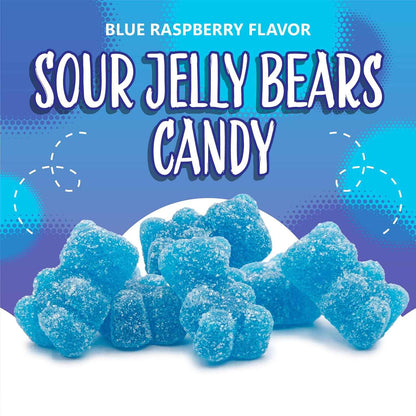 Blue Gummy Bears Gift Bag 1 lb Gelatin Free Party Favor Pack for Gender Reveal and Baby Shower Hosts