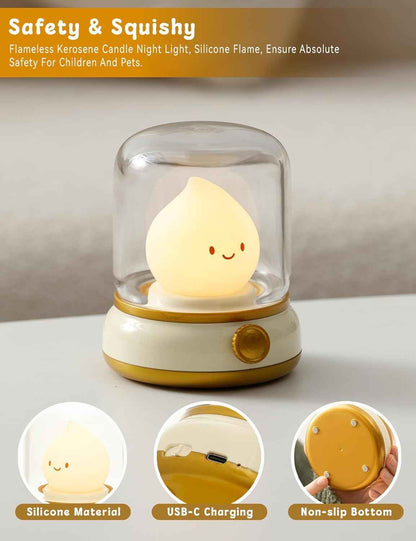 Vintage Style Kerosene Lamp – Thoughtful Housewarming and Holiday Gift for Mom and Teen Girls, Warm Amber LED Glow