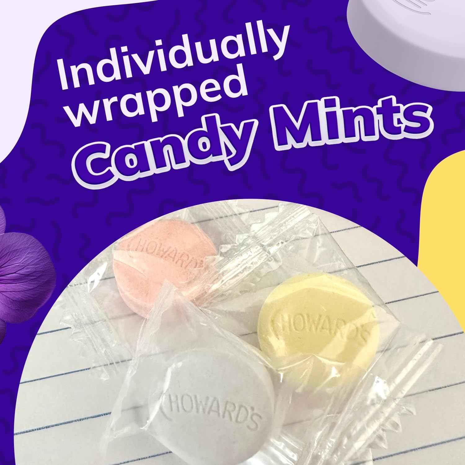 Choward's Violet Mints Candy Bag – Romantic Valentine's Day Gift for Mom, Nostalgic Floral Candy in 3-Pack