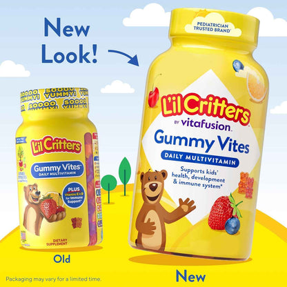 L'il Critters Gummy Vites – Daily Multivitamin for Kids Ages 2+, Pediatrician-Recommended Toddler Immune Support