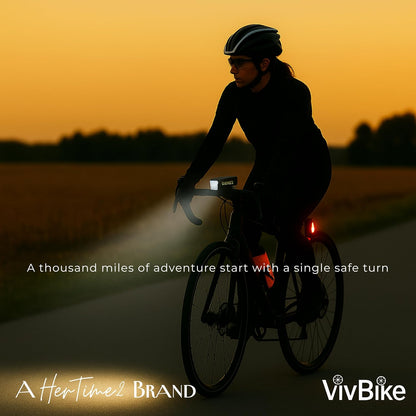 VivBike Rechargeable Bike Lights – Reliable Front and Rear LED Set for Efficient Morning and Evening Commutes