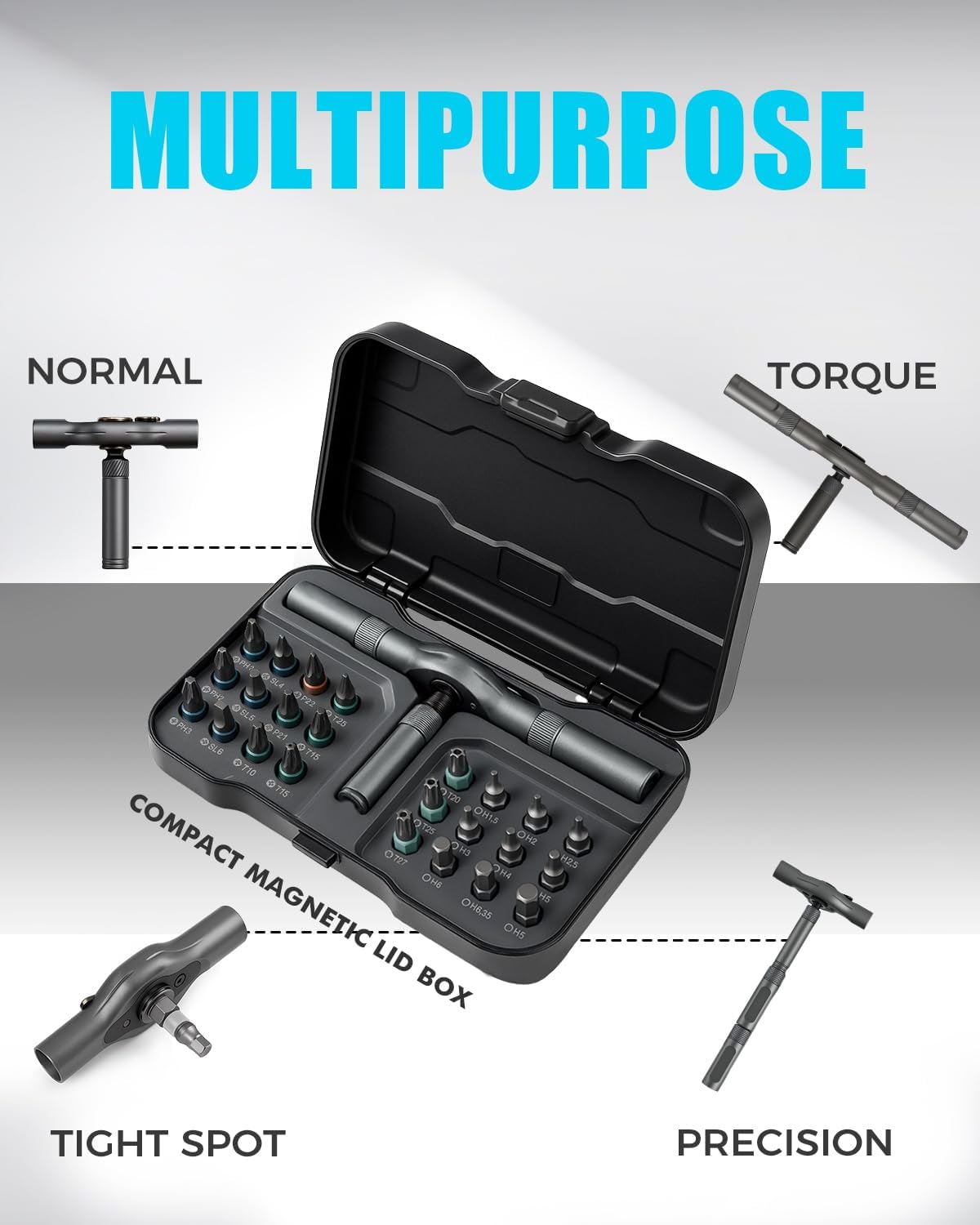 VMAN Ratchet Screwdriver Set – Trailside Bike Repair Tool, Compact Driver for Brake and Seat Adjustments