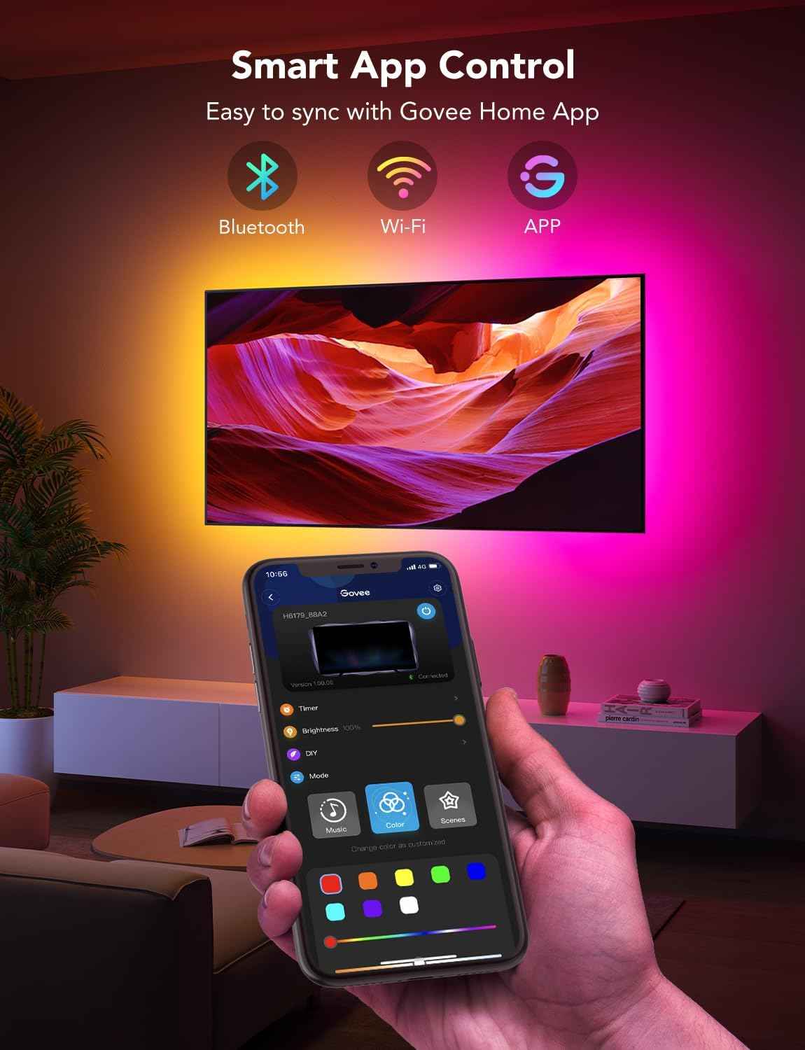 Govee TV LED Backlight Strip – Clean, Clutter-Free Ambient Lighting for 40-50 inch TVs, App Controlled