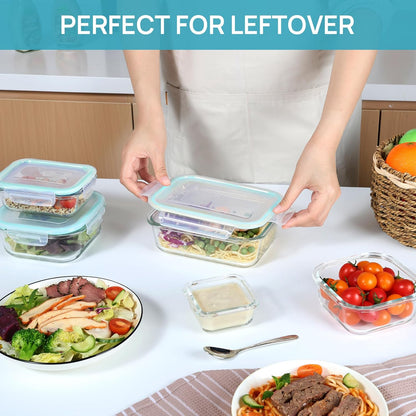Vtopmart 8 Pack Borosilicate Glass Food Storage Set with Leak Proof Lids – Whole Food Prep Containers for Wellness Routines