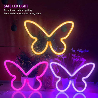 BRIGHTDECK Butterfly Neon Light Trio – Calming Wind Down Bedroom Decor, Soft Pink and Purple Glow for Nightly Relaxation Ritual
