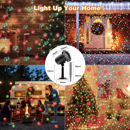 Wall Projection Holiday Lights for Cozy Home Atmosphere – LED Christmas Decor with Red and Green Moving Patterns