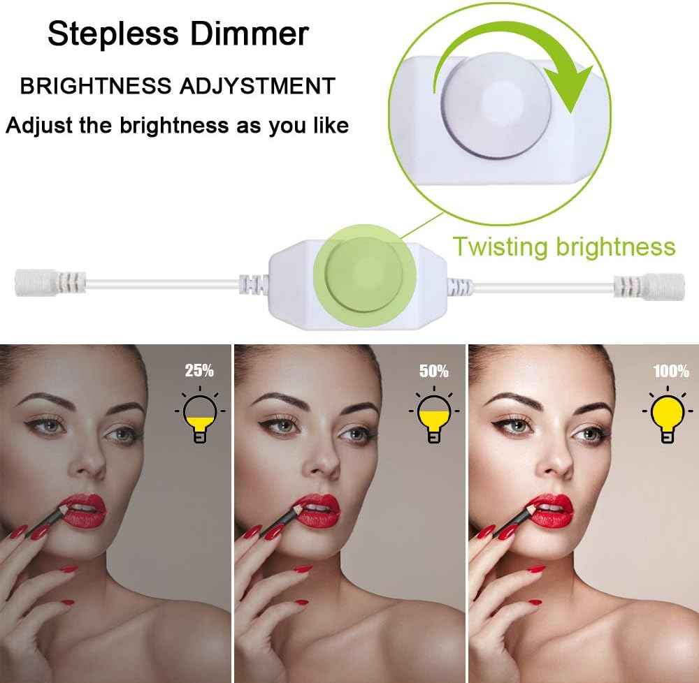 LuminGlow Vanity Mirror Light Kit – Thoughtful Birthday Gift for Her, Dimmable Hollywood Style Glow