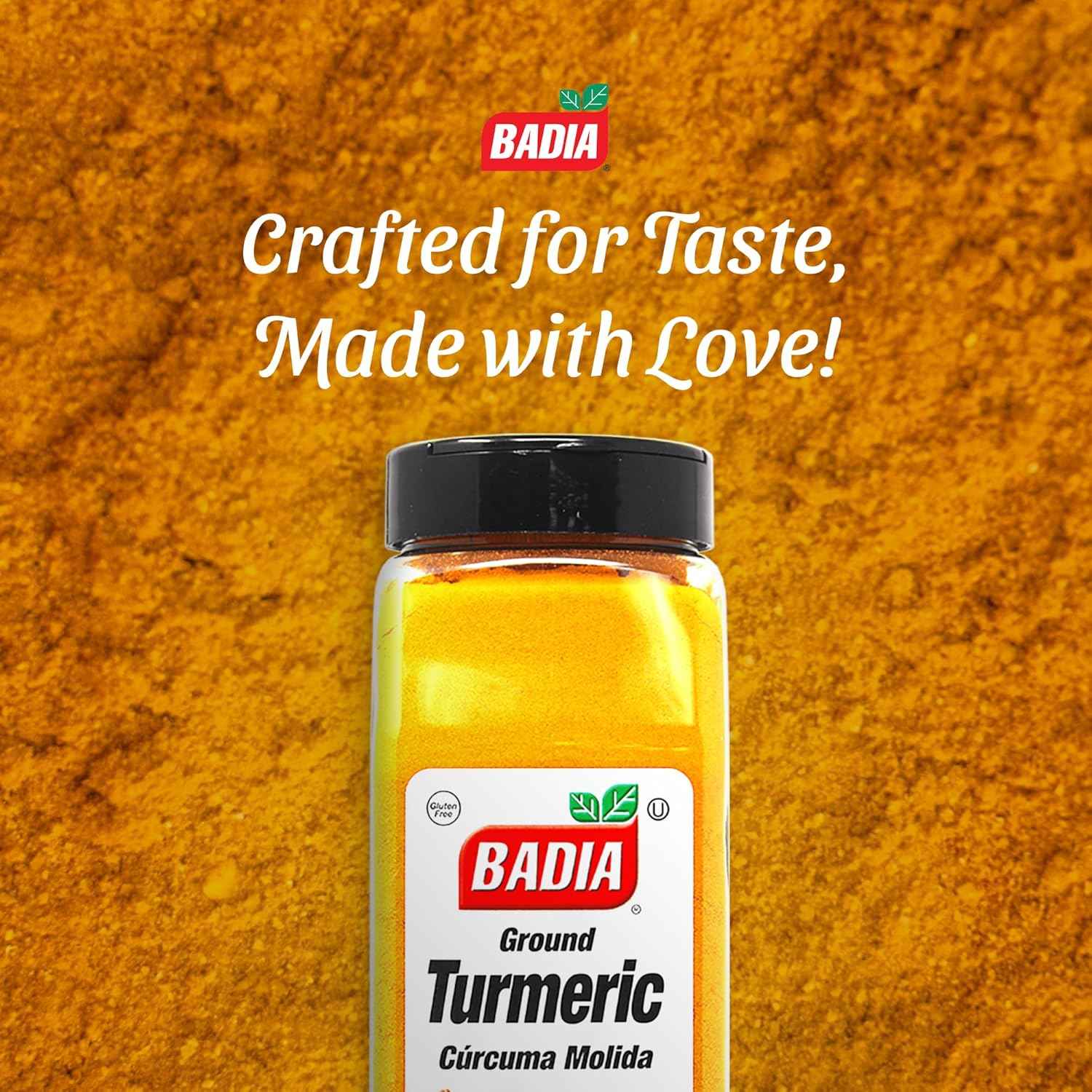Badia Ground Turmeric Powder 16 oz – Curcumin-Rich Golden Milk & Tonic Ingredient for Wellness Barista Corner