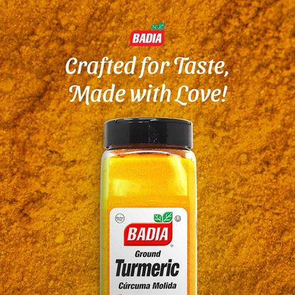 Badia Ground Turmeric Powder 16 oz – Curcumin-Rich Golden Milk & Tonic Ingredient for Wellness Barista Corner