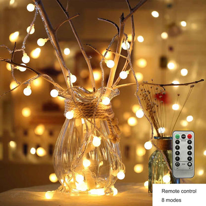 ZIMINGU LED Ball String Lights – Thoughtful Housewarming Gift for Women and Mom, Cozy Warm White Bedroom Fairy Lights with Remote
