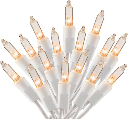 Brightown 13ft 2700K Incandescent Mini Lights White Wire – Calming Warm Glow for Bedtime Reading Nook & Wind-Down Self-Care Rituals