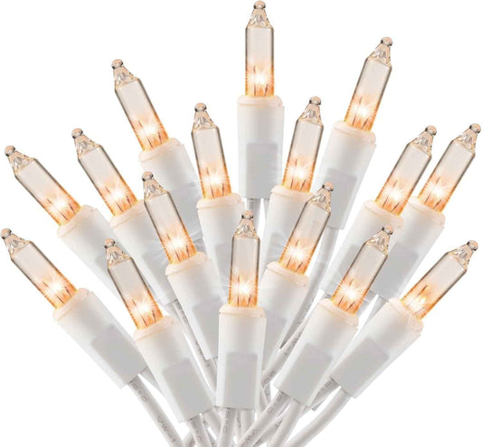 Brightown 13ft 2700K Incandescent Mini Lights White Wire – Calming Warm Glow for Bedtime Reading Nook & Wind-Down Self-Care Rituals