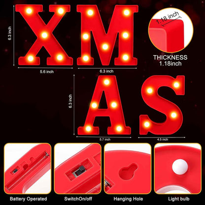 Fleurdeco LED Xmas Letter Lights – Cool to the Touch Nursery and Kids Room Christmas Decor