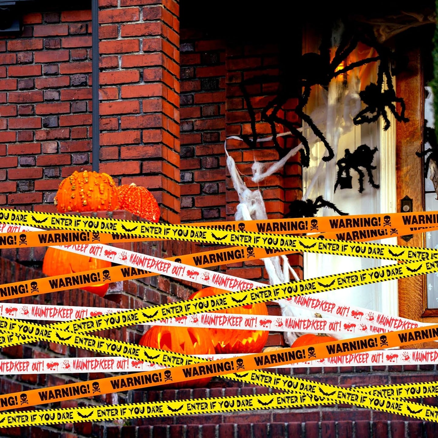 Warning Tape 3-Pack – Creepy Living Room and Entryway Halloween Decoration for Haunted Vibes