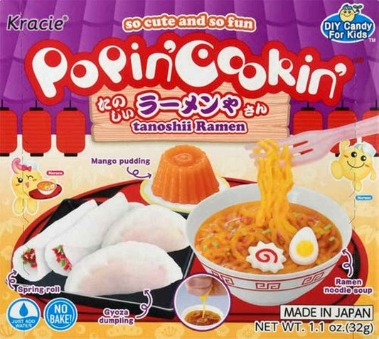 Kracie Popin Cookin DIY Candy Kit, Screen-Free Kitchen Counter Activity for Kids Ages 6-12, Make Ramen and Gyoza Jelly Candy by Adding Water
