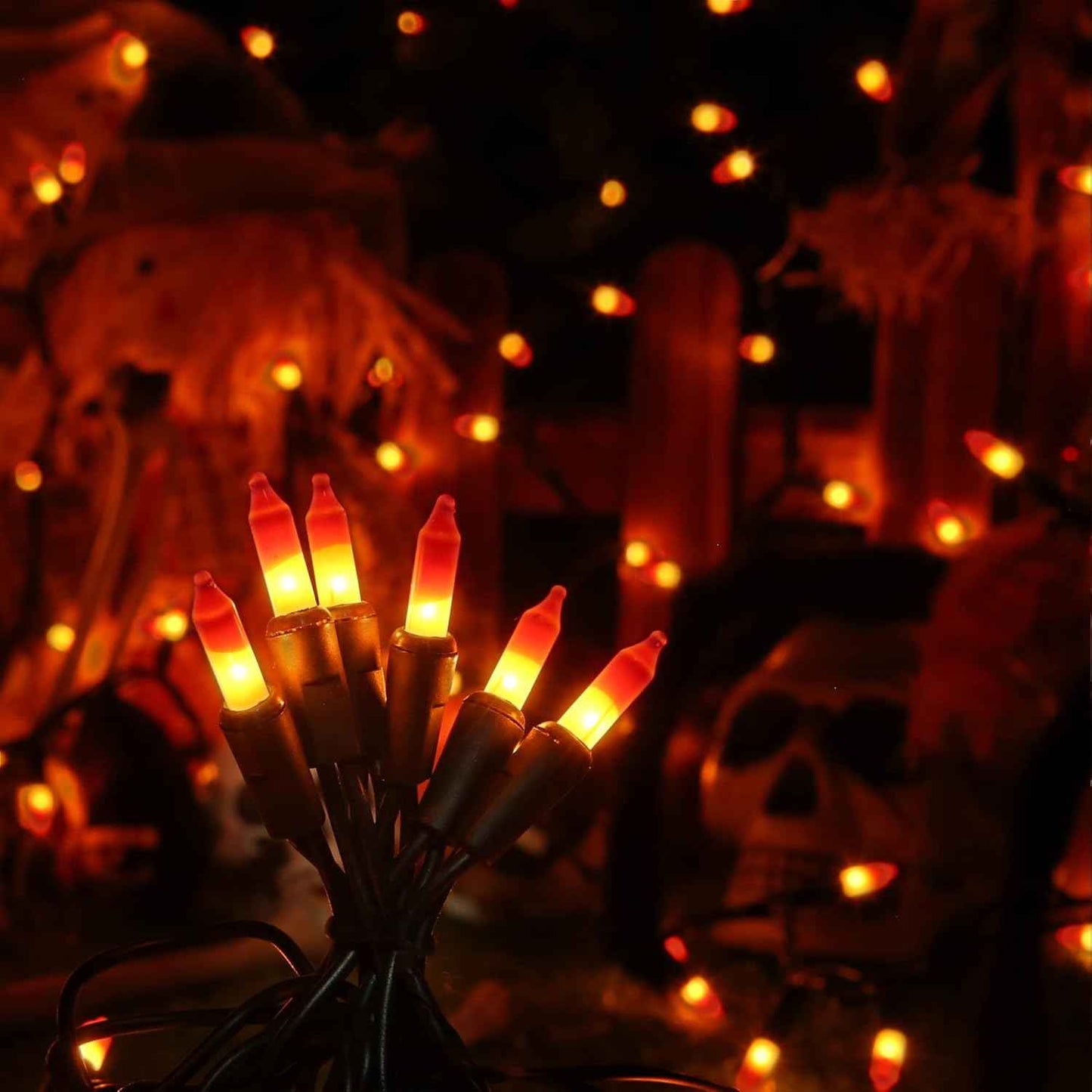 Brizled Candy Corn String Lights – Flameless Alternative to Candles, UL Certified Indoor and Outdoor Use