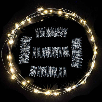 Aurora Glow Waterproof Fairy Lights 17Ft – Patio and Garden String Lights with Clear Photo Clips