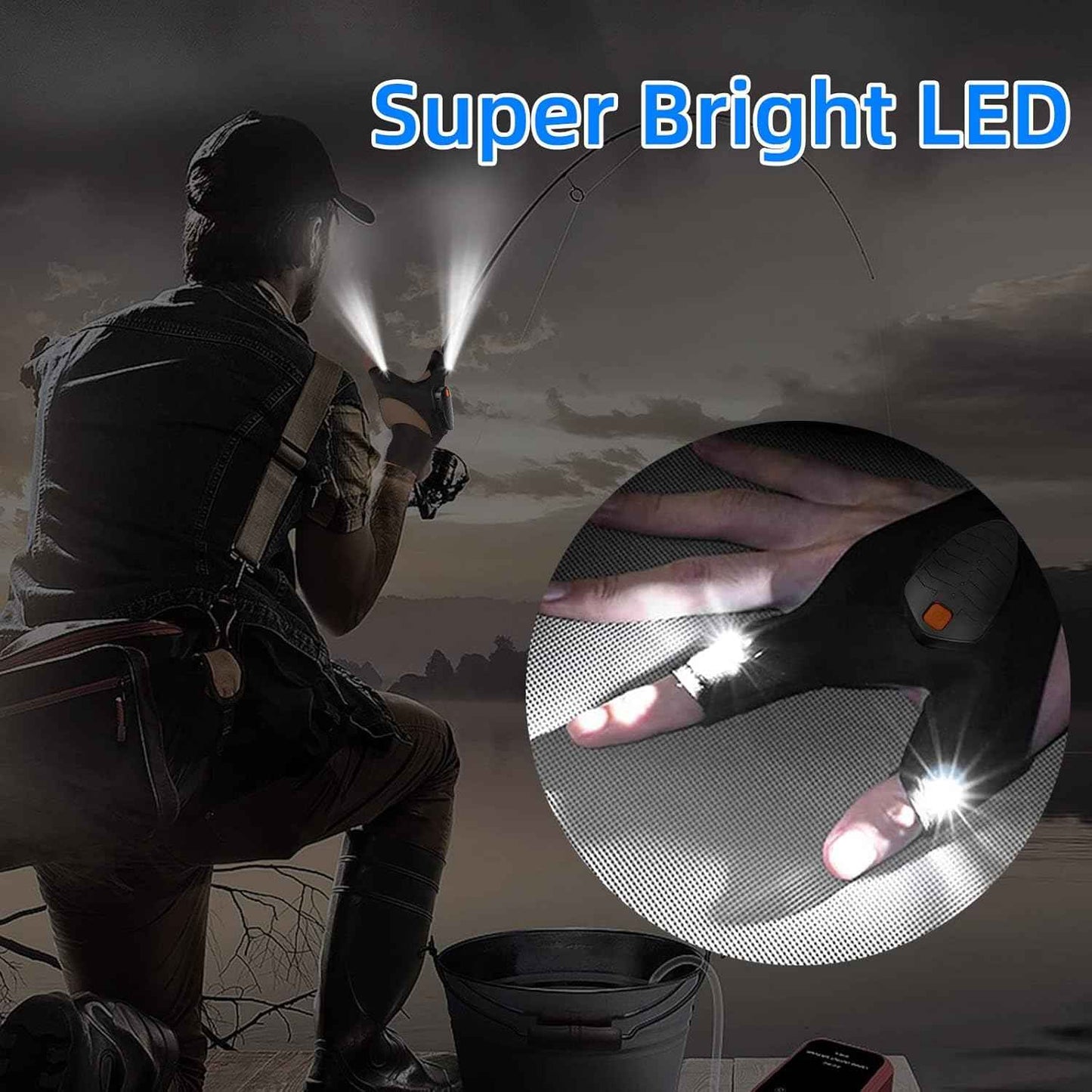 LED Flashlight Gloves – Hands-Free Work Light for Auto Repair, Engine Bay, and Mechanic Garages