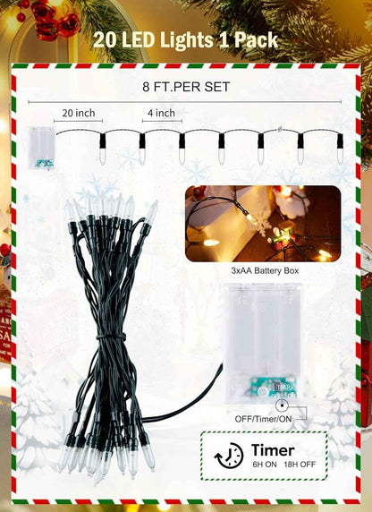 GlowGrove String Lights – Covered Patio and Pergola Glow, Water-Resistant Battery Operated 8ft Set