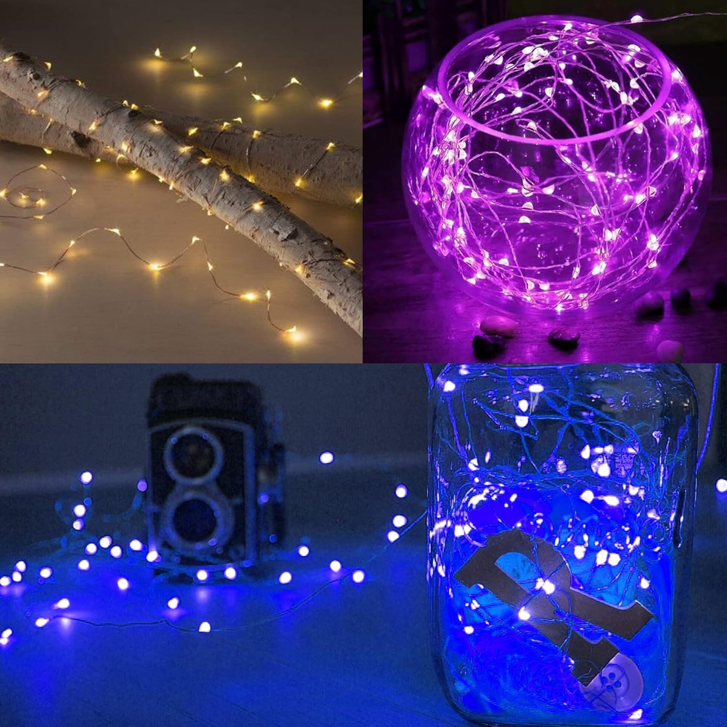 WATERGLIDE Waterproof Fairy Lights – 7 ft IPX7 String Lights for Patio Tables and Outdoor Dinner Parties, Warm White