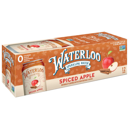 Waterloo Sparkling Water, Spiced Apple Naturally Flavored, 12 Fl Oz Cans (Pack of 12) – Zero Calories and Zero Sugar or Sweeteners