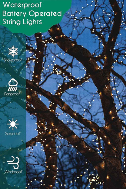Brightever Battery LED String Lights – Flameless Night Light for Bedside and Hallways