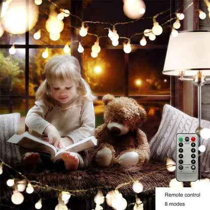 ZIMINGU LED Ball String Lights – Thoughtful Housewarming Gift for Women and Mom, Cozy Warm White Bedroom Fairy Lights with Remote