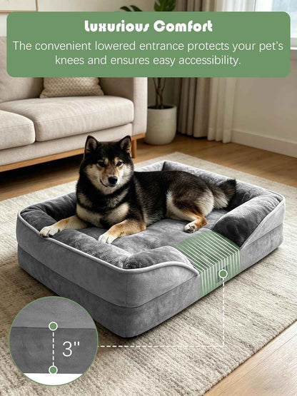 Ksiia Calming Den Orthopedic Dog Bed – Daily Joint Support for Senior Medium Breeds, Egg-Crate Foam Couch