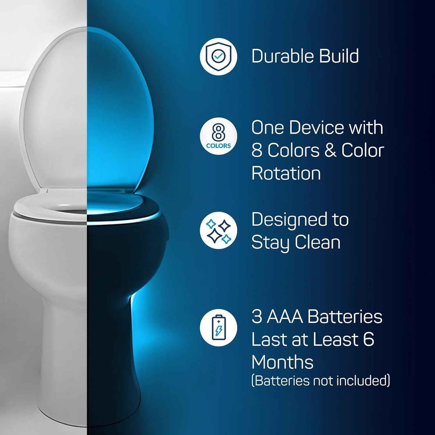 ToiLight Toilet Bowl Night Light – Potty Training Glow Light for Kids Bathroom with Fun Color Rotation