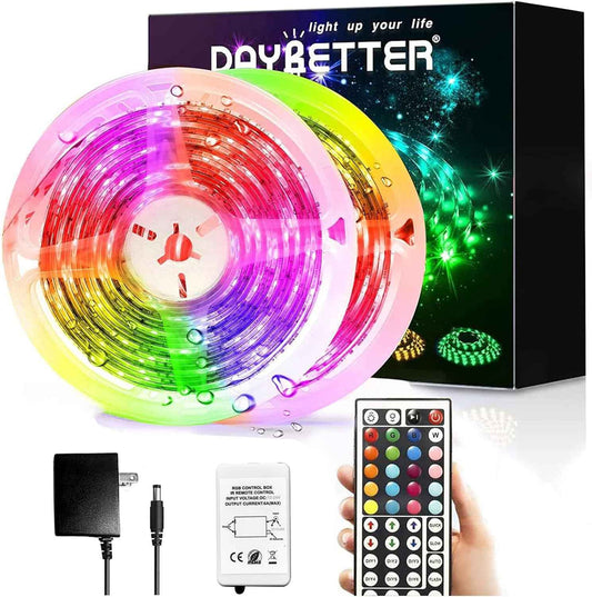 DAYBETTER LED Strip Lights – Camping and Backyard Party Lighting, Portable Waterproof Color Changing Tape with IR Remote