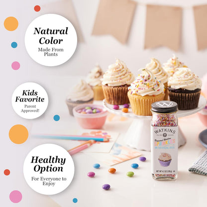 Watkins Gourmet Rainbow Nonpareils Sprinkles – Thoughtful Gift Jar for Home Bakers Hosting Holiday and Passover Dessert Tables