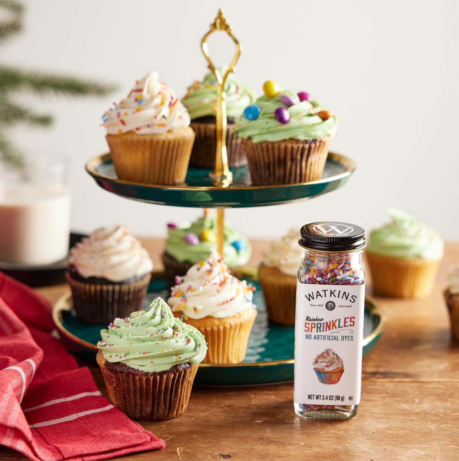 Watkins Rainbow Decorating Sprinkles – Thoughtful Birthday Gift for the Home Baker, Dye Free 3.4 oz Jar