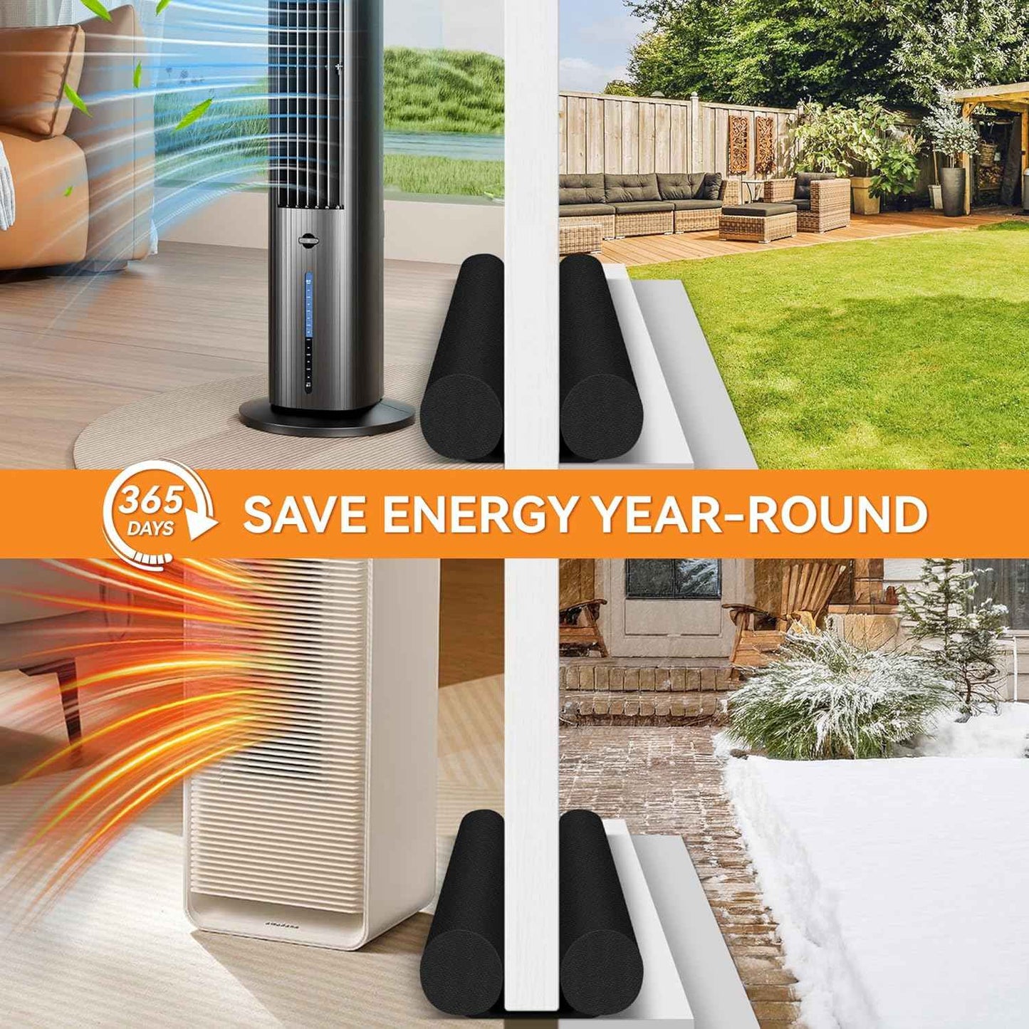 Holikme Under Door Draft Stopper – Home Office Door Seal for Fewer Distractions During Deep Work