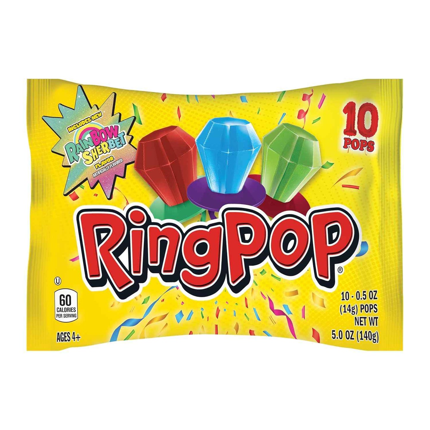 Ring Pop Individually Wrapped Care Package Candy for College Students & Nostalgic Adults – 10 Count Lollipop Variety Pack