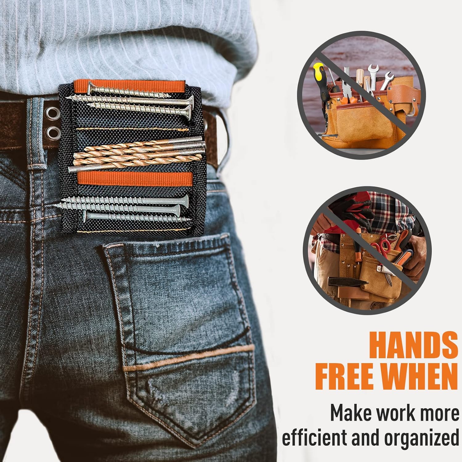 WEARXI Magnetic Wristband Tool – Outdoor Deck Repair and Fencing Accessory, Holds Screws and Nails on the Jobsite