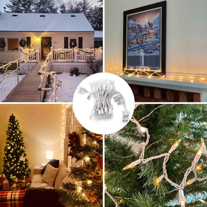 Brightown 13ft 2700K Incandescent Mini Lights White Wire – Calming Warm Glow for Bedtime Reading Nook & Wind-Down Self-Care Rituals